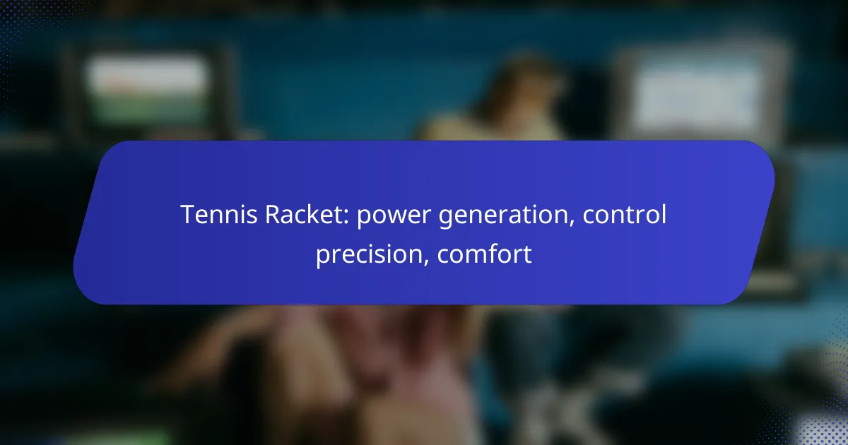 Tennis Racket: power generation, control precision, comfort