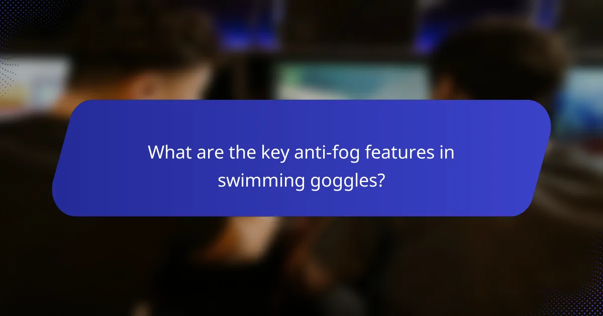 What are the key anti-fog features in swimming goggles?