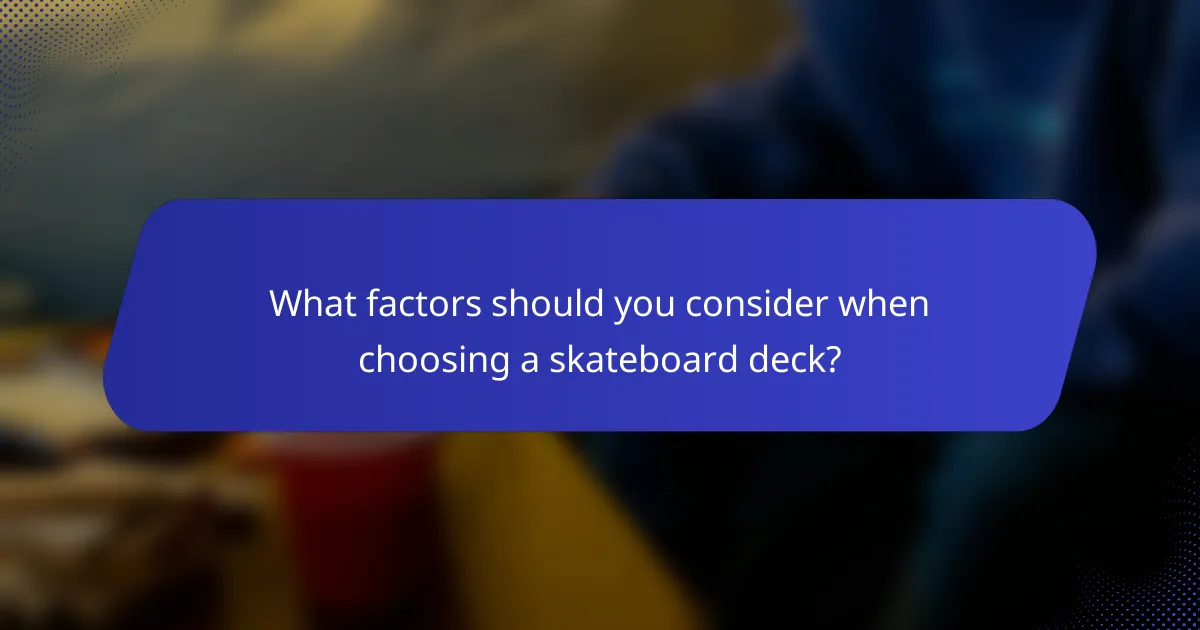 What factors should you consider when choosing a skateboard deck?